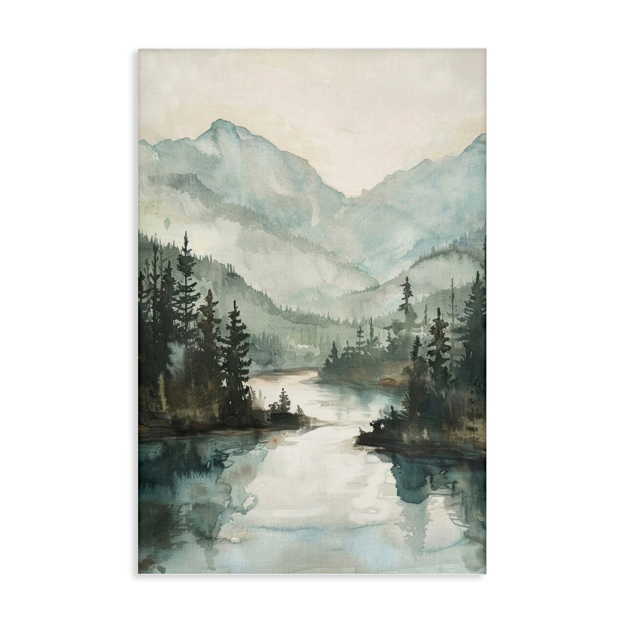 Stupell Industries Mountain River View Canvas Wall Art Design by LSR Design Studio